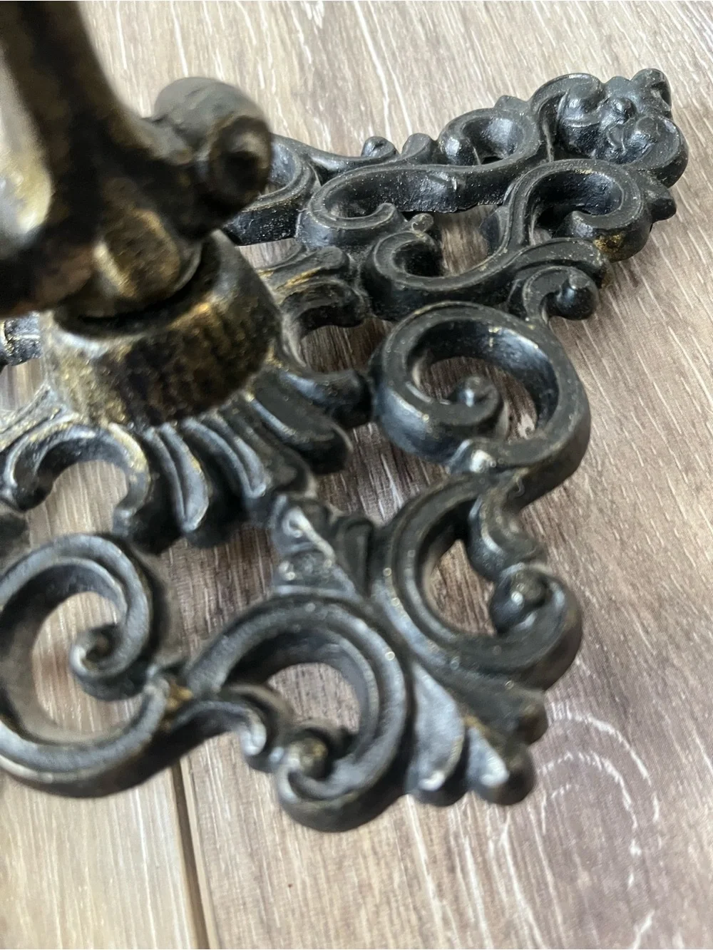Antique-Style Black set of 2 metal Wall Sconces - Elegant  Candle Holders